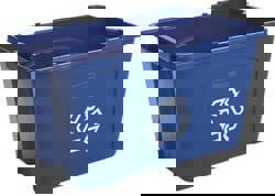 Stacking Recycle Bin, 18 gal, Polyethylene, Blue